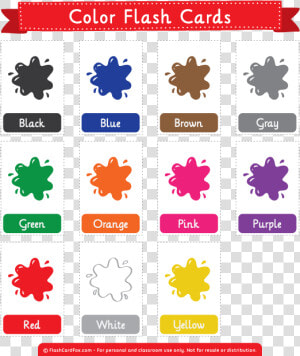 Colors Flashcards Printable  HD Png Download