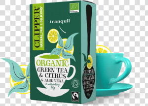 Organic Fairtrade Green Tea  amp  Citrus  amp  Aloe Vera   Clipper Green Tea Ginseng Raspberry  HD Png Download