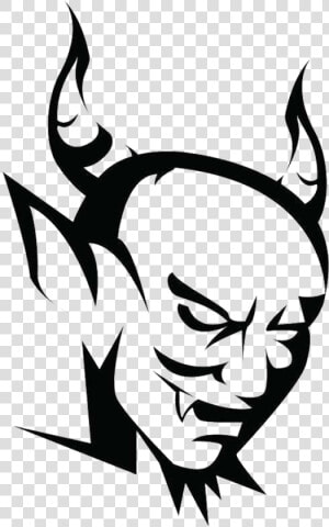 Collection Of Free Satan Drawing Stencil Download On   Black And White Devil Face  HD Png Download