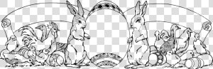 Transparent Free Easter Clipart   Rabbit Easter Clipart Black And White  HD Png Download