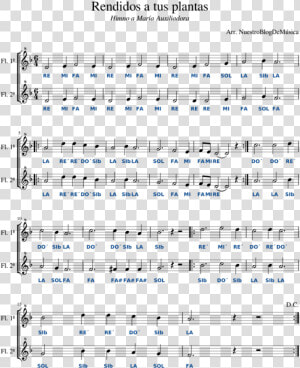 Partitura Rendidos A Tus Plantas  HD Png Download