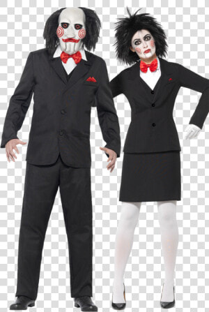 Saw Puppet Couples Costume   Jigsaw Costume  HD Png Download