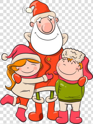 Claus Illustration Christmas Vector Mrs   Santa Claus And Kid Vector  HD Png Download