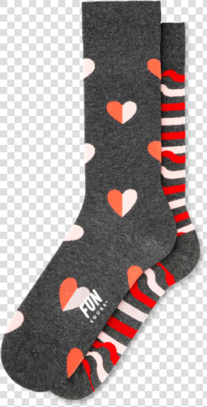 Men S Heart  amp  Ribbon Stripe Socks   Sock  HD Png Download