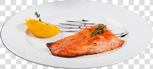 Salmon Steak   Plate Of Fish Fillet Png  Transparent Png