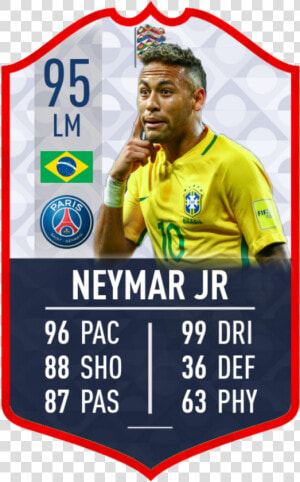 Neymar Jr 95 Fifa 19 King Of The Nation Concept Card   Neymar Jr Fifa 19 Card  HD Png Download