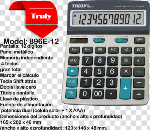 Truly Calculator 894e  HD Png Download