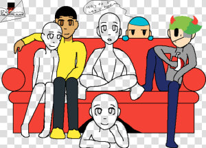 Couch Collab   Cartoon   Cartoon  HD Png Download