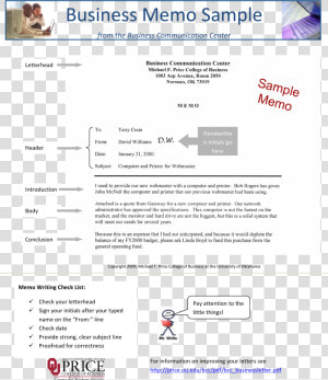 Memos Format In Business Communication  HD Png Download