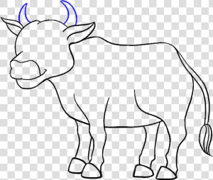 How To Draw A Cartoon Cow In A Few Easy Steps Easy   Cartoon Sketch Of Cow  HD Png Download