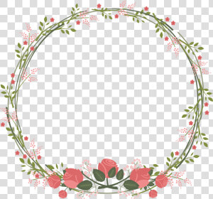  border  frame  wreath  circle  round  leaves  vines   花环 素材  HD Png Download