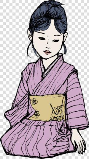 Head woman art   Kimono Clipart  HD Png Download