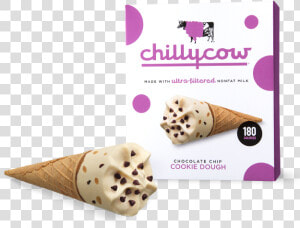 Chocolate Chip Cookie Dough   Chilly Cow Chocolate Chip Cookie Dough Cone  HD Png Download