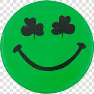 Green Shamrock Eyes 2 Smileys Button Museum   Smiley  HD Png Download