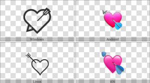 Heart With Arrow On Various Operating Systems   Heart  HD Png Download