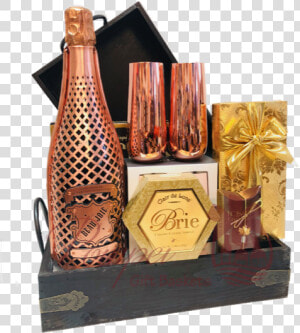 Taste Of Glamour Champagne Gift Basket  Copper Anniversary  HD Png Download