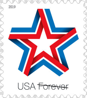 New Patriotic Stamp   Star Ribbon Stamp  HD Png Download