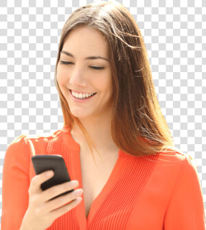 Happy Woman Calling   Girl Using Mobile Png  Transparent Png