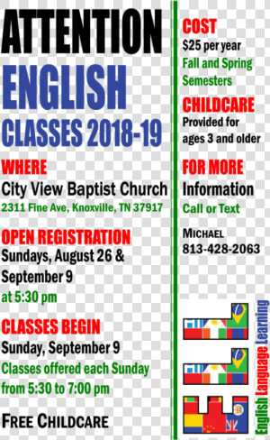 English Classes At City View   Esl  HD Png Download