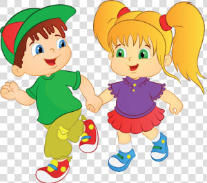 Картинки Для Детского Сада На Прозрачном Фоне   Boy And Girl Cartoon Drawing  HD Png Download