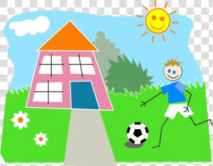 Grass Clipart Kid Clip Art Transparent Library   Boy Play Outside Clipart  HD Png Download