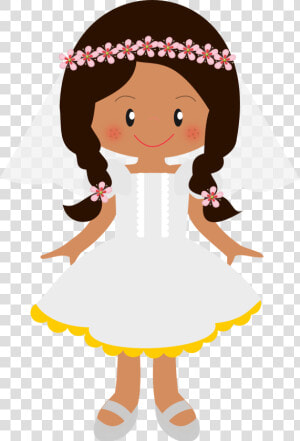 Girls In Their First Communion Clip Art   Png Image Daminha Png  Transparent Png