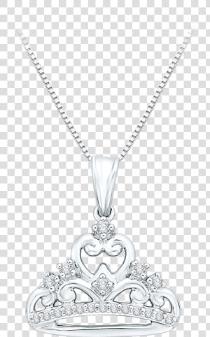 Tiara Pendant In 10k White Gold With   Locket  HD Png Download