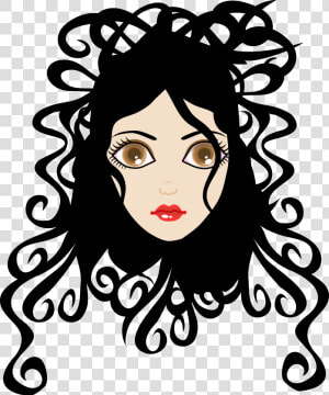 28 Collection Of Curly Hair Clipart Png   Curly Hair Cartoon Women  Transparent Png