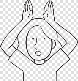 Person Holding Two Hands Above Head As If They Were   Sketch  HD Png Download