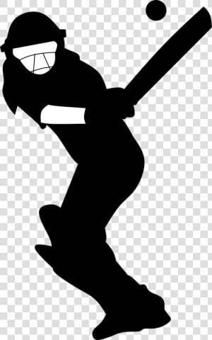 Silhouette  Cricket  Batting  Batter  Girl  Junior   Girl Playing Cricket Silhouette  HD Png Download