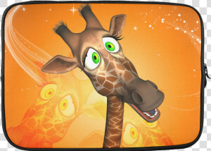 Funny Giraffe Custom Laptop Sleeve 15   Tableau Sur Verre Acrylique  HD Png Download