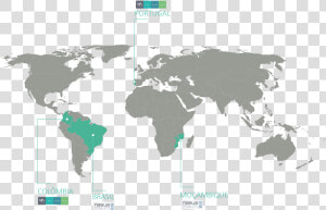 Its Presence Intensified In Brazil And Mozambique After   World Map Outline 2017  HD Png Download