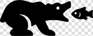 Grizzly Bear With Salmon   Bear And Salmon Outline  HD Png Download