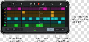 Beat Sequencer Touch Instrument   Beat Sequencer Garageband Iphone  HD Png Download