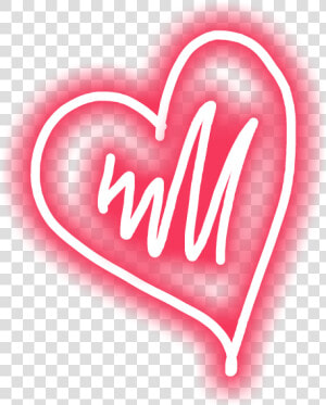  heart  love  pink  draw  neon  glow  neonlights  lines   Heart  HD Png Download