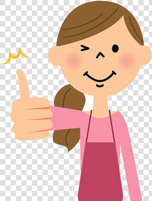 Thumbs Up Royalty Free Woman Home Vector Images Transparent   Girl With Thumbs Up Cartoon  HD Png Download