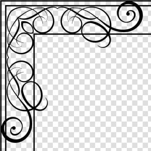 Ornamental Vintage Corner   Line Art  HD Png Download