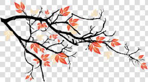 Transparent Falling Petals Png   Tree Branches Falling Petals Illustration  Png Download