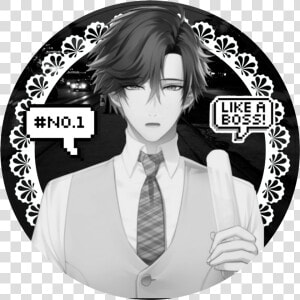  mysticmessenger  juminhan  mysticmessengerjumin  black   Jumin Han Black And White  HD Png Download