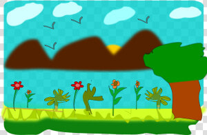 Scenery   Animado Dibujo De Ecosistema  HD Png Download