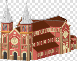 Notre Dame Cathedral Saigon Vector  HD Png Download