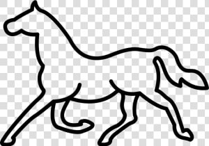 Trotting Horse Outline   Portable Network Graphics  HD Png Download