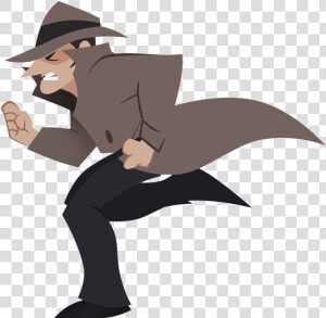 Detective Run Worry Situation Segurity Need Help Faster   Detective Cartoon Gif Transparent Background  HD Png Download