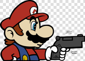 Heres Hi res Mario Holding A Gun   Mario With A Gun Png  Transparent Png