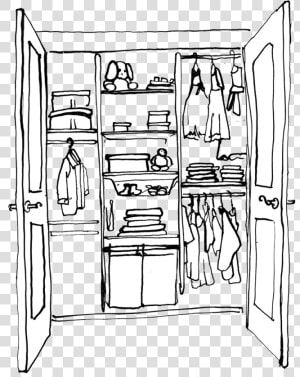 Clothes Closet Clipart   Clothes Closet Clipart Black And White  HD Png Download