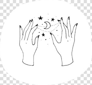  freetoedit  sticker  hand  hands  star  moon  universe   Moon And Star Drawing Aesthetic  HD Png Download