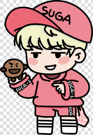 Suga Yoongi   Chibi Suga Bts Fanart  HD Png Download