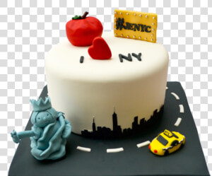 I Love New York Cake I Love Nyc With Edible Statue  HD Png Download