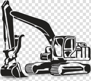 Excavator Backhoe Earthworks Machine Clip Art   Excavator Clipart Black And White  HD Png Download