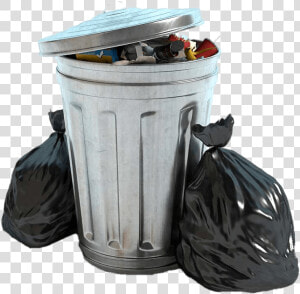 Garbage Bin And Two Black Bags   Garbage Png  Transparent Png